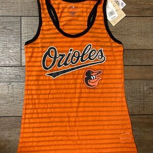 Orioles Women's Orange Striped Tank Top